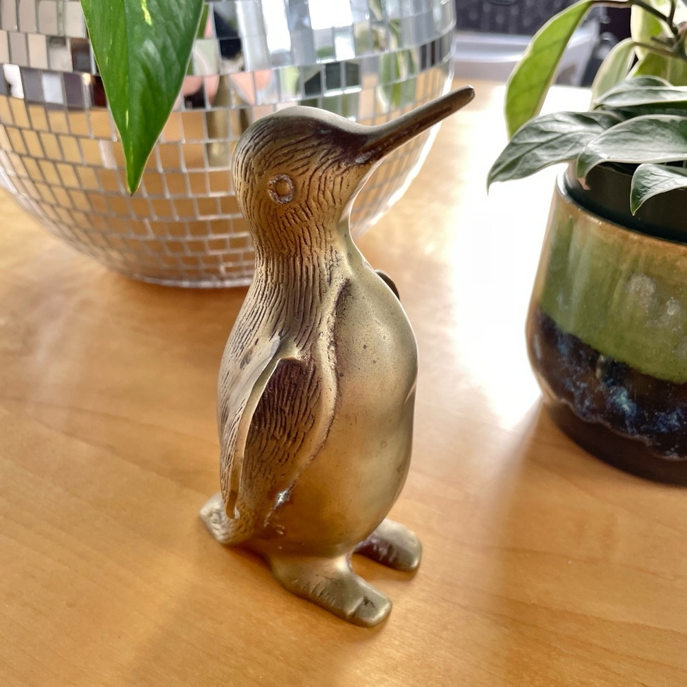 Vintage Solid Brass Penguin